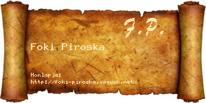Foki Piroska névjegykártya