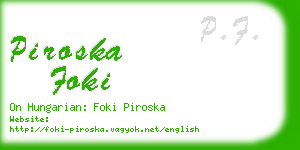 piroska foki business card
